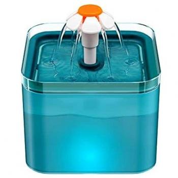Fuente para Gatos AONBOY, Bebedero Gatos Ultra Silenciosa, Fuente Gatos 2 litros, con Luz LED Fuente Agua Gatos, con Filtro De Carbón Activado Y Bomba De Agua