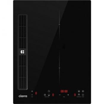 Placa de Inducción Ciarra 39 cm con Extractor Integrado A+ 3365W, 2 Zonas, Booster y Filtros Plasma UV Carbono