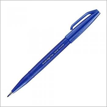 Pentel Brush Sign Pen SES15, rotulador de fibra con punta flexible para caligrafía, color azul violeta