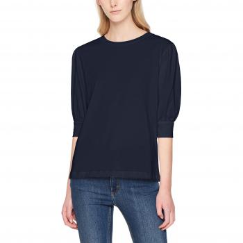 Vila Clothes Vibahia T-Shirt, Camisa Manga Larga para Mujer, Azul