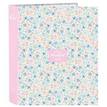Carpeta folio 4 anillas 35mm lomo ancho BlackFit8 Blossom 27x33x6cm