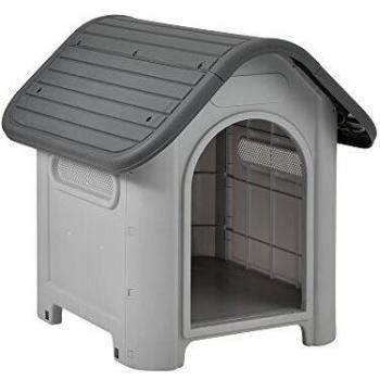 Caseta de plástico para perros - Gris/Negro - PVC - 75 x 59 x 66 cm