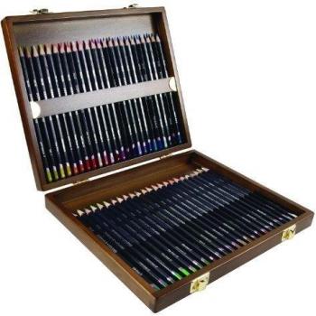 Lápices de Colores Derwent Studio para Dibujar y Colorear, Set de 48 en Caja de Madera de Regalo, Ideal para Ilustrar y Detallar, Calidad Profesional, 0700822
