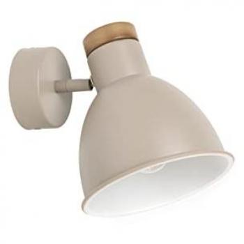 Aplique de Pared VALAN Moka E27 60W Acero y Madera Haya IP20 Uso Interior