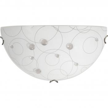 Aplique de Pared Rabalux Jolly E27 Cristal Blanco con Dibujos Metal IP20 Ø30cm