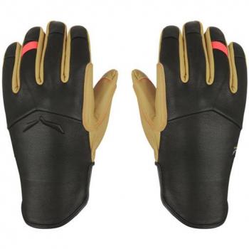 Guantes de Alpinismo Salewa Ortles AM de Piel para Mujer - Talla 5, Color Marrón y Negro