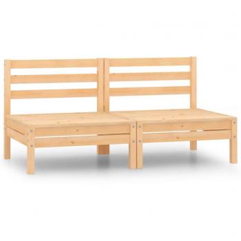 Solid Pinewood Garden Middle Sofas - 2 Piece Set