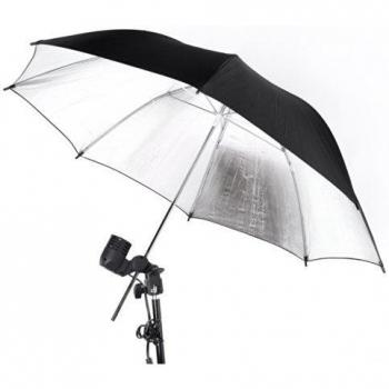 Andoer ® 83cm 33in parasol de la foto del estudio del flash del estroboscópico Luz Reflector Negro plateado