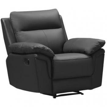Sillón Relax de Piel de Búfalo PAKITA - Negro con Apoyabrazos