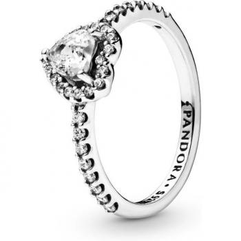 Anillo Corazón Elevado en Plata de Ley con Circonitas Cúbicas - Talla 60
