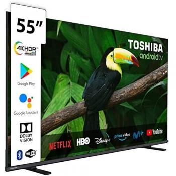 Toshiba 55UA4C63DG, Android TV de 55 pulgadas, 4K Ultra HD, Google Chromecast integrado, control por voz mediante Google Assistant, conexión WIFI y Bluetooth