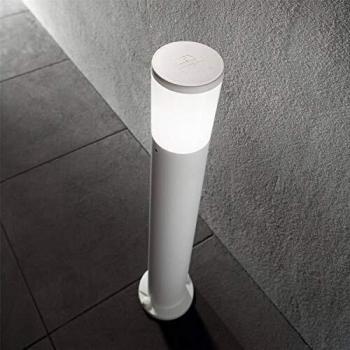Bolardo de jardín Amelia Blanco resina 1 bombilla 80cm, Bolardo Luminoso de Exterior Claro Blanco IP55, E27 - Ideal Lux