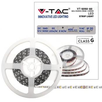 Tira LED SMD5050 5m RGB + Blanco Cálido 3000K, 8W/m, IP20