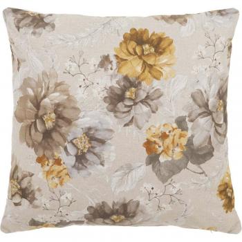 Cojín Beige Flores 60 x 60 cm Cuadrado
