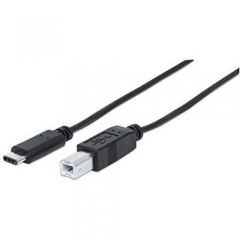 Cable USB-C V2.0 C-B 2.0M Negro 480Mbps