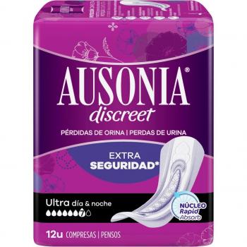 AUSONIA Discreet Compresa Pérdidas Orina Ultra Día y Noche 12 uds