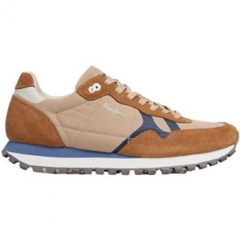 Zapatillas Pepe Jeans modelo Pms40017-859 para hombre en color marrón, tamaño 44, diseño Brit-On Prints en marrón beige azul y tabaco marrón, talla 47 EU