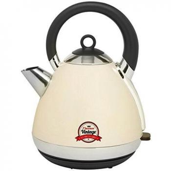 Bestron Awk100Re Hervidores de Agua, 2400 W, 1.7 litros, Acero Inoxidable, Beige