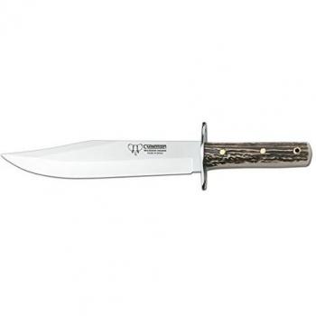 Cuchillo bowie Cudeman 106-C con mango de ciervo y hoja de 25 cm. Incluye Funda