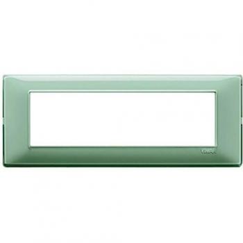 Placa Plana Vimar 7 Módulos Color Reflex Menta en Tecnopolímero
