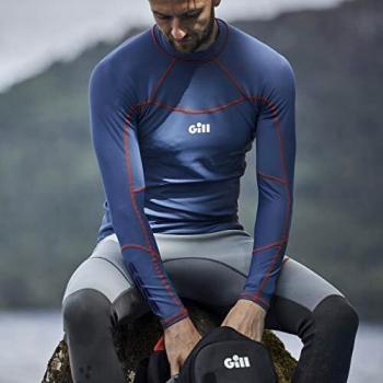 Gill Top de Chaleco de Sarga de Manga Larga para Hombre Pro - Blanco - Protection Solar Ligera UV y Properties SPF