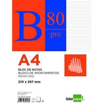 Liderpapel PR02 - Bloc notas, A4