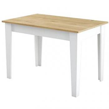 Mesa de Cocina Wellhome - Tablero de Aglomerado Rechapado en Melamina, Color Blanco Roble