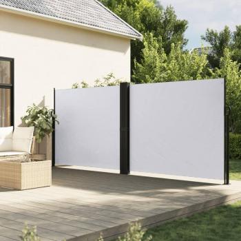 Toldo lateral retráctil 180x1000 cm Color Negro, Crema, Azul y Blanco