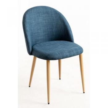 Silla Vint Tela Azul Marino - Elegante y Confortable para Comedor - Envío Desde España
