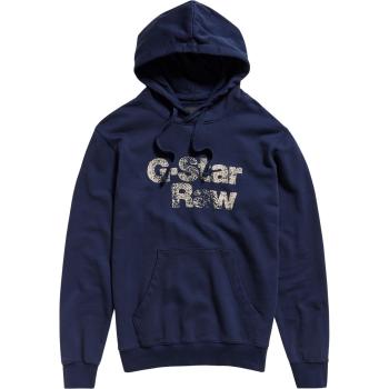 G-Star Painted Graphic Hoodie - Sartho Blue, Cotton, Size Small