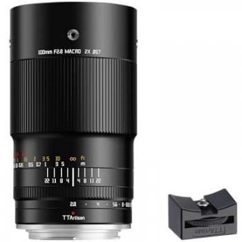 TTArtisan 100mm F2.8 Macro 2X Lens for Nikon F Mount - Black Metal Bodied with Cold Shoe Mount