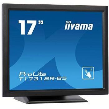 iiyama ProLite T1731SR-B5 - LED monitor - 17 - touchscreen - 1280 x 1024 - TN - 250 cd/m² - 1000:1 - 5 ms - HDMI, VGA, DisplayPort - speakers - matte black