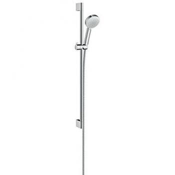 Hansgrohe 26657400 Crometta 100 Vario set de ducha, 4 tipos de chorro, 0,90m, blanco/cromo