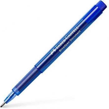 Faber-Castell 155451 Rotulador Permanente Broadpen Document Azul para Escritura y Corrección Original
