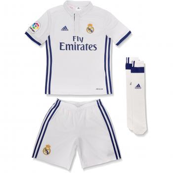 adidas Real Madrid CF 2015/16 H SMU Mini Conjunto Jugador, niño, Blanco/Morado, 4-5 años