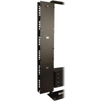 Tripp Lite SRCABLEVRT12 12-Inch Smart Track Width Vertical Cable Manager Open Rack - Black