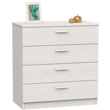 Cómoda Nova Briebe Blanco, Cajonera 4 Cajones, Sinfonier 78x74x40 cm (Alto x Ancho x Profundo)