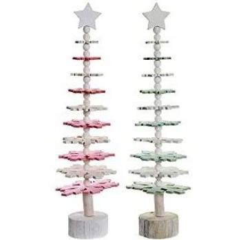 Árbol de Navidad DKD Home Decor de Madera MDF (2 piezas) (14 x 14 x 51 cm)