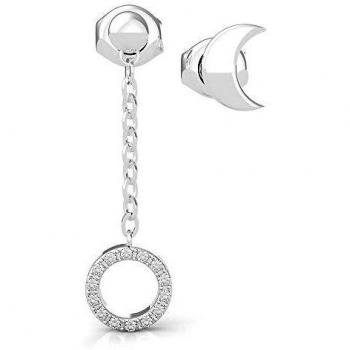 GUESS PENDIENTES MUJER PLATEADOS DE LA COLECCIÓN SEVEN PLANETS LUNA UBS29003