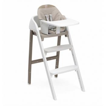 Trona Evolutiva Chicco Crescendo Up PEARL COPPER RE_LUX, silla alta ajustable en altura y respaldo reclinable, con asiento acolchado y fácil limpieza, diseño moderno y elegante en color beige