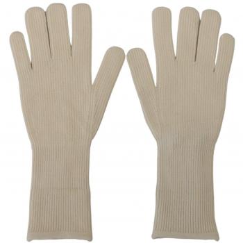 Dolce & Gabbana Men's White Cashmere Knitted Mittens Gloves - Size 9|M