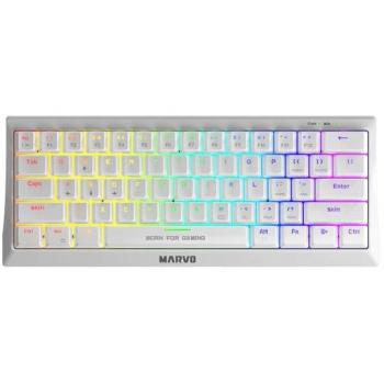 Teclado Mecánico Marvo KG962WH SP-B Blanco con LED RGB en Español
