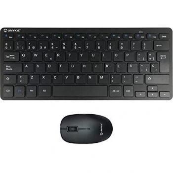 UNYKAch Kit Mini Teclado y Ratón Inalámbricos MK288 Pro Nano USB Wireless 2.4 GHz, 79 Teclas Membrana, 1200 dpi, Silencioso, Ergonómico, Windows, Mac, Android, Linux