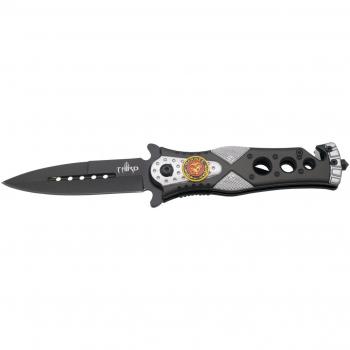 Navaja de seguridad Third K2775GY con Mango de Aluminio Gris/Negro y emblema de Marines
