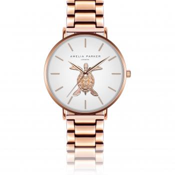 Amelia Parker Rose Gold Women's Watch - 38 mm Turtle Link