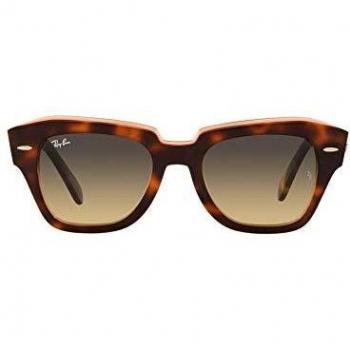 Ray-Ban State Street RB 2186 1324/BG Gafas de Sol con Montura Negra y Lentes Grises