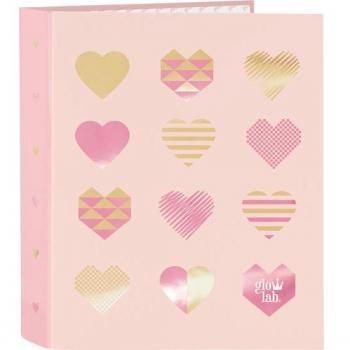 Carpeta F. 4 Anillas 35mm Lomo Ancho Glowlab 'Hearts' - Safta