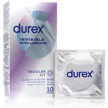 Condones Durex Invisible Ultra Finos y Extra Lubricados - 10 Unidades