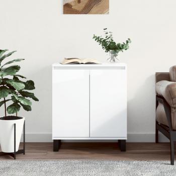 Aparador de madera contrachapada 60x35x70 cm, mueble de almacenaje de salón, buffet para salón, armario auxiliar, armario de almacenamiento en color blanco brillante