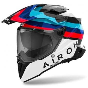 Casco Integral Airoh Commander 2 Doom Negro Brillante, Casco de motocross Airoh Commander 2 Doom Blanco Rojo Azul (2XL), AIROH Casco Integral Commander 2 Doom Black Gloss, XXL